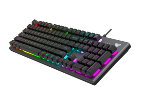 AULA S2056 Rainbow Square Keycap Wired Gaming Membrane Keyboard USB Interface ABS Floating Keycap Metal Borax Panel Keyboard AULA S2056 Rainbow Square Keycap Wired Gaming Membrane Keyboard USB Interface ABS Floating Keycap Metal Borax Panel Keyboard