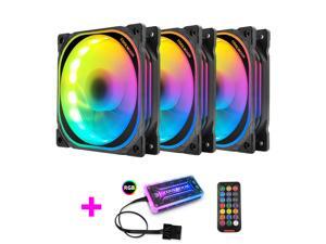 Coolmoon Xuanyue Case Fan RGB Fan 120mm Computer Silent Muti-layer Magic Color Changing LED Small 6 Pin PC Case Cooling Fan, 3PCS Coolmoon Xuanyue Case Fan RGB Fan 120mm Computer Silent Muti-layer Magic Color Changing LED Small 6 Pin PC Case Cooling Fan, 3PCS