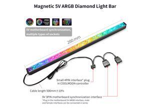 Coolmoon ARGB ZS Light Bar 280mm RGB Case Fan Decorative Light Bar LED Magic Light Synchronous Magnetic Hard Light Bar Coolmoon ARGB ZS Light Bar 280mm RGB Case Fan Decorative Light Bar LED Magic Light Synchronous Magnetic Hard Light Bar