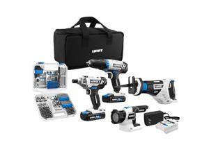 HART 20-Volt Cordless 4-Tool Combo Kit & 200-Piece Drill & Driver Accessory Kit, 16-inch Storage Bag, Charger & (2) 20-Volt 1.5Ah Lithium-Ion Battery