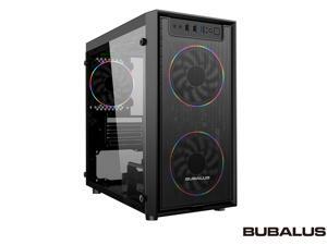 BUBALUS Hurricane ATX Mid Tower Gaming Computer Case,Desktop Case DIY PC Case ,Compatible with Water Cooling USB 3.0 Port,with 2x120mm RGB Fans,Gaming Style Window Case