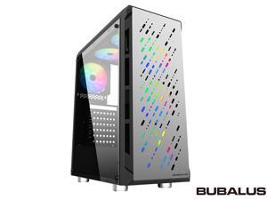 Bubalus Skyscreen Computer Case, Magnetic Suction Easy Detachable Metal Front Panel, Panoramic Side Transparent Panel, ATX USB3.0 Port With Four 120mm Fans,Gaming Case,Desktop Case