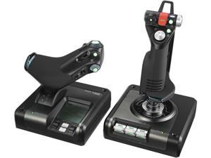 Logitech G Saitek X52 Pro Flight Control System, Controller and Joystick Simulator, LCD Display, Illuminated Buttons, 2xUSB, PC - Black