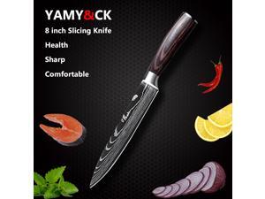 8 inch japanese kitchen knives Laser Damascus pattern chef knife Sharp Santoku Cleaver Slicing Utility Knives tool EDC New 8 inch japanese kitchen knives Laser Damascus pattern chef knife Sharp Santoku Cleaver Slicing Utility Knives tool EDC New