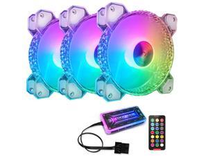 COOLMOON 3 Pack RGB Case Fans, 120mm Silent Computer Cooling PC Case Fan Addressable RGB Color Changing LED Fan with Remote Control COOLMOON 3 Pack RGB Case Fans, 120mm Silent Computer Cooling PC Case Fan Addressable RGB Color Changing LED Fan with Remote Control