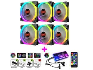 Coolmoon 120mm 6Pin PC Cooling Fan Multilayer Backlight Adjustable RGB Light Silent Computer Cooler Cooling Fan For CPU with Music Controller(6PCS) Coolmoon 120mm 6Pin PC Cooling Fan Multilayer Backlight Adjustable RGB Light Silent Computer Cooler Cooling Fan For CPU with Music Controller(6PCS)