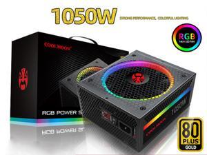 COOLMOON ATX Power Supply 1050W Fully Modular 80+ Gold Certified with Addressable RGB Light - Vairous Color Mode, RGB-1050W COOLMOON ATX Power Supply 1050W Fully Modular 80+ Gold Certified with Addressable RGB Light - Vairous Color Mode, RGB-1050W