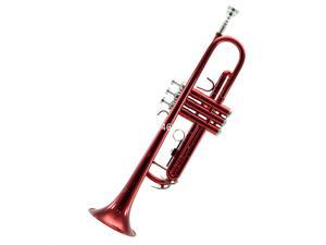High Quality Bb Tune Trumpet Red Lacquer Brass Musical instrument with Mouthpiece High Quality Bb Tune Trumpet Red Lacquer Brass Musical instrument with Mouthpiece