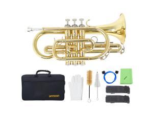 Professional Bb Flat Cornet Brass Wind Instrument with Carrying Case Gloves Cleaning Cloth Brushes Professional Bb Flat Cornet Brass Wind Instrument with Carrying Case Gloves Cleaning Cloth Brushes