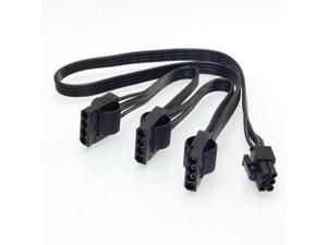 PCI-e 6Pin 1 to 3 IDE Female Power Supply Cable GPU 6Pin to 4Pin Molex Port Multiplier For Seasonic KM3 Series