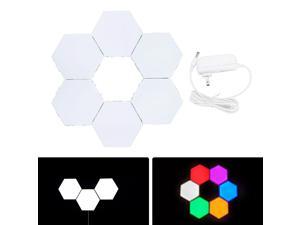 6pcs Hexagon Light Smart Wall Mounted Touch Sensitive LED Geometric Modular Assembled Colorful Lamp in Bedroom Bathroom Living Room Children's Day Christmas Decoration
