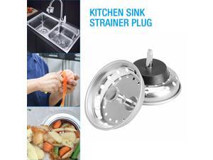 2pcs Stainless Steel Sink Strainers Sundries Waste Strainer Basket Kitchen Water Tank Drain Filter Plug With Post, Silver