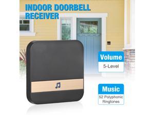 Doorbell Chime Ding Dong Alarm Home Wireless Plug in Siren Household Smart Door Bell WiFi Receiver Adjustable Volume, Black