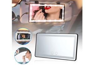 Car Sun Visor Mirror with LED Lights Makeup Sun-shading Cosmetic Vanity Mirrors Brightness Adjustable for Automobile, Black Car Sun Visor Mirror with LED Lights Makeup Sun-shading Cosmetic Vanity Mirrors Brightness Adjustable for Automobile, Black