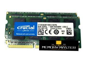 Crucial 16GB 2X8GB PC3L 12800 DDR3L 1600MHZ RAM 204PIN SODIMM Laptop Memory CT102464BF160B.C16FPD
