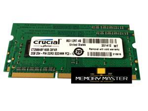 Crucial 4GB(2X2GB) CT25664BF160B.C8FKR (PC3-12800 (DDR3-1600), DDR3 SDRAM, 1600 MHz, 204-PIN CL11 SODIMM Laptop Memory Crucial 4GB(2X2GB) CT25664BF160B.C8FKR (PC3-12800 (DDR3-1600), DDR3 SDRAM, 1600 MHz, 204-PIN CL11 SODIMM Laptop Memory