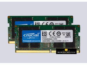 Crucial 64GB(2X32GB) 260-Pin DDR4 - 2666 Mhz SODIMM PC4-21300 Laptop Memory RAM CL22 CT32G4S266M.C16FD NEW Crucial 64GB(2X32GB) 260-Pin DDR4 - 2666 Mhz SODIMM PC4-21300 Laptop Memory RAM CL22 CT32G4S266M.C16FD NEW