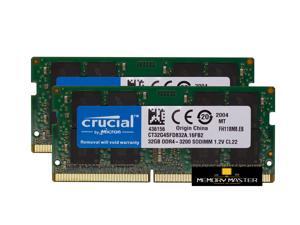 Crucial Ddr4 64 GB (2 X 32 GB) So-Dimm 260-Pin - 3200 Mhz SODIMM PC4-25600 Laptop Memory RAM CT32G4SFD832A.16FB2 NEW Crucial Ddr4 64 GB (2 X 32 GB) So-Dimm 260-Pin - 3200 Mhz SODIMM PC4-25600 Laptop Memory RAM CT32G4SFD832A.16FB2 NEW