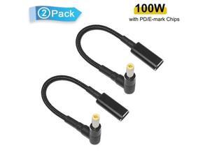 2-Pack USB C Type C Female to 5.5x2.5mm Plug Coverter Laptop Power Adapter Connector USB C Fast Charging Cable for Laptop Charger (100W) 2-Pack USB C Type C Female to 5.5x2.5mm Plug Coverter Laptop Power Adapter Connector USB C Fast Charging Cable for Laptop Charger (100W)