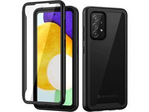 seacosmo Samsung A52 Case, [Built-in Screen Protector] Full Body Clear Bumper Case Shockproof Protective Phone Cases Cover for Samsung Galaxy A52 5G/4G, Black