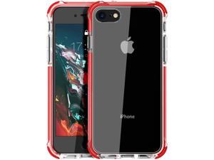 iPhone Se 2022 case iPhone SE 2020 case iPhone 8 case iPhone 7 Case Clear Shield Heavy Duty Anti-Yellow Anti-Scratch Shockproof Cover Compatible with iPhone 7/8/SE (Red)