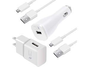 Adaptive Fast Charger Kit-KAIMENGLONG Fast Car Charger Android, Fast Charging Micro USB Cable for Samsung Galaxy S7/Edge/S6/Note5/4/3/S3 J8 J7 J6 J5 J4 J3, Moto E4 E5, LG K10 K20 K30 G2 G3 G4 (White)