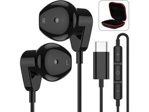 USB C Headphones for Samsung S20 FE, HiFi Stereo Type C Earphones with Mic + Case,Bass Noise Cancelling Earbuds for Galaxy S22 Ultra S21 S20 Note 20,Pixel 6 5 4,iPad Pro Air Mini 6,OnePlus 9 Pro