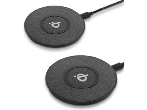 Wireless Charger, 2 Pack Fast Charging Pad, Qi-Certified 7.5W for iPhone 11/11 Pro/Pro Max/XS Max/XS/XR/X/8, 10W for Samsung Galaxy Note 10 9 8 5(No AC Adapter)