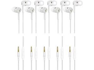 5 Packs in-Ear Earbud Headphones,YuCool Earphonewith Mic&Remote Control,Balanced Bass Driven Sound,Noise Isolating,Stereo for All 3.5mm Interface Device-White