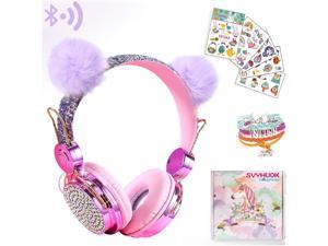 Unicorn Kids Bluetooth Headphones for Girls,Boys Teens,Wireless Cat Headset for Smartphones/Tablet/Laptop/PC/TV,with Mic and Adjustable Headband,Surprise Box is The for Birthday and Xmas.