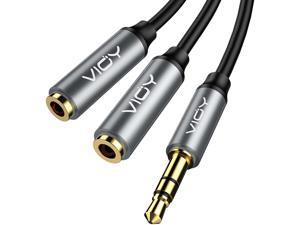 Headphone Audio Splitter, VIOY 3.5mm Stereo Audio Y Splitter Cable Male to Female Dual Headphone Jack Adapter for iPhone, Samsung, Tablet, Laptop