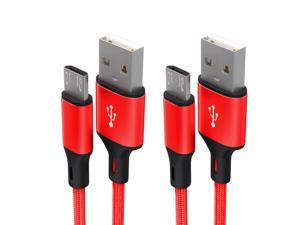 Micro USB Cable 2Pack 66ft Nylon Braided Fast Charger Cable USB to Micro USB Android Charging Cord for Samsung Galaxy S7 S6 S5 Edge A10 J3 Prime J7 Redmi Note 5 Pro Moto G5 Kindle PS4 Red