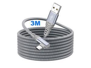 S USB C Cable 10ft 90 Degree Type C Fast Charge Cable Braided Right Angle USB C Charger Cord for Galaxy S10 S9 S8 PlusNote 9 8A50 A70 A80LG G7 G6 V30Moto G7Huawei P20Sony Xperia XZHTC