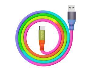 USB C Charger K 33ft Colorful Gradual USB A to Type C Cable Nylon Braided Fast Charging Cord for Samsung Galaxy S22 S21 S20 S10 Plus Note 20 10 9 A20 A50 A51 A53 A71 LG More Android Charger