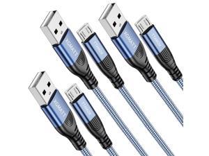 Micro USB Cable 2m 3Pack Nylon Braided Android Charger Fast USB Charging Cable Compatible with Samsung Galaxy S5J3J5J7LG Kindle Nexus Nokia and MoreHuawei HTCPS4Blue