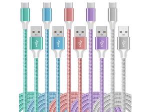 USB Type C to USB A Cable 5Pack336610FT Fast Charging Long Android USBC Phone Power Charger Braided Cord for Samsung Galaxy S22 S21 S20 A20 A50 S10 LG Motorola Android TypeC Cables