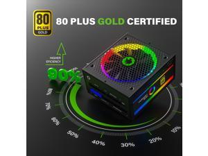 GAMEMAX Power Supply 1050W Fully Modular 80+ Gold Certified with ARGB Light, RGB-1050