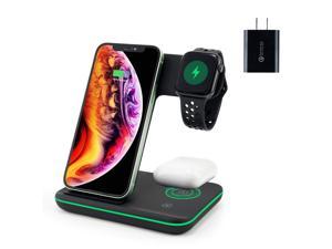 Best duo Wireless Charging Station SINREGeek 3 in 1 QiCertified Wireless Charger Stand Apple iWatch Series 65432 AirPods Compatible iPhone 1211 SeriesSE 2020XXSXRXS Max88 PlusSamsung
