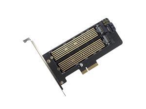 M.2 NVME/NGFF to PCI-E X4 Expansion Card SSD Adapter Card with M.2 M-key B-key Interfaces Support PCI-E/SATA Protocol