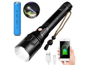 90000 Lumens LED Tactical Flashlight, 5 Model Waterproof Hand-held USB Rechargeable Brightest Upgrade P70 Flashligh For Outdoor Camping Hiking