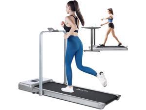 Foldable Treadmill for Home Use,2 in 1 Under Desk Treadmill for Small Spaces, Indoor Electric Workout Walking Jogging Exercise Machine with Remote Control