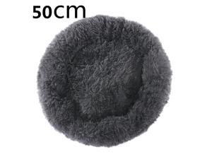 20"/50cm Dog Bed, Round Plush Dog Beds for Small Medium Large Dogs and Cats, Donut Calming Pet Dog Bed Washable, Dark Gray Puppy Bed