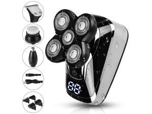 5 IN 1 4D Rotary Electric Cordless Men Shaver Bald Head Beard Trimmer Razor