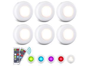 Puck Lights with Remote Under Cabinet Lighting Wireless LED Color Changing Puck Lights with Timing, Battery Operated Lights, LED Closet Light