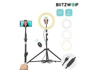 Selfie Ring Light with Tripod Stand 63", BlitzWolf 10" Dimmable Led Ring Light with Phone Holder, Circle Light LED Camera Lighting for Live Stream