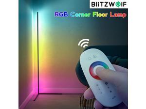 Corner Floor Lamp with RGB Colorful Lighting Effect 68 Dynamic Light Modes RF Remote Control Designed for Corners and Stable Structure - US Plug