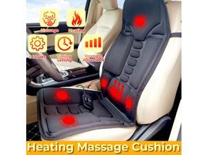 Heated Vibration Back Chair Massager Pad, Seat Cushion Massager Mat for Car Home Office