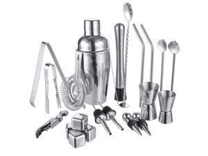 22Pc/Set Cocktail Shaker Bar Set Mixer Making Kit Gift Bartender Stainless Steel