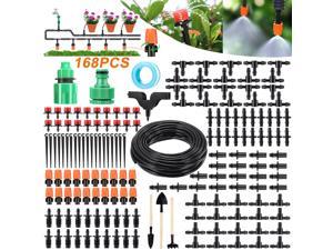 Garden Irrigation System, PATHONOR 168 Pcs+50ft/15m Drip Irrigation Kit with Adjustable Nozzles Drippers Distribution Tubing Hose Saving Water Automatic Irrigation Set for Garden Greenhouse Patio Lawn