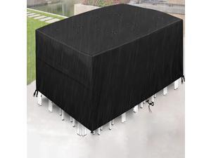 Outdoor Patio Furniture Covers 600D Oxford Fabric Waterproof Extra Large Patio Set Table Covers Rectangular with 4 Windproof Buckles No Tears Anti UV, 110''x80''x41''